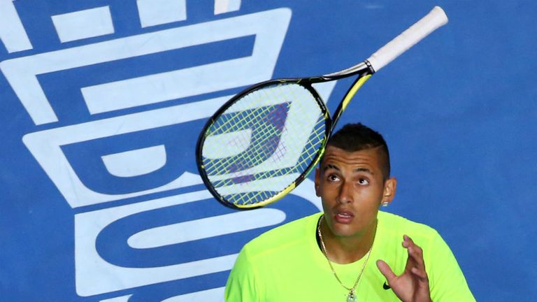 Nick Kyrgios against Andreas Seppi during day seven of the 2015 Australian Open