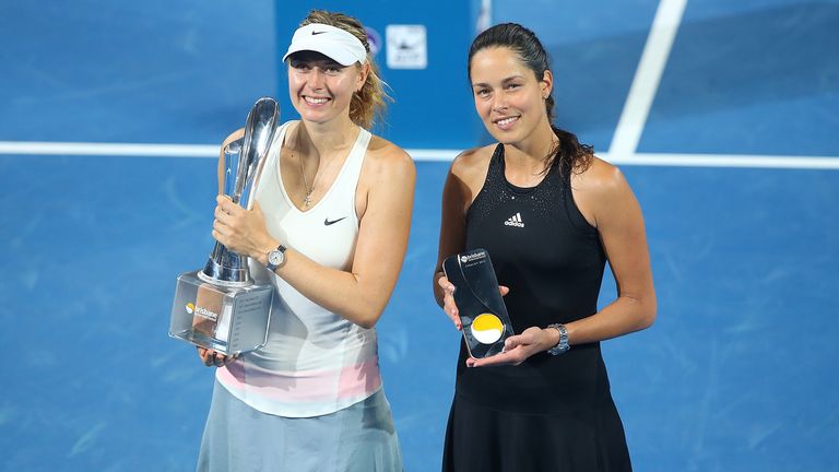 Winner Maria Sharapova and runner up Ana Ivanovic Brisbane International