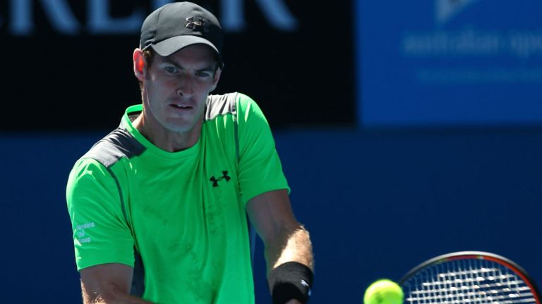 Andy Murray in his third round match against Joao Sousa at the 2015 Australian Open