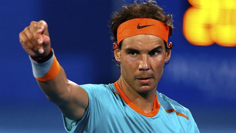 Rafael Nadal celebrates victory against Stan Wawrinka after the play-off match for third place