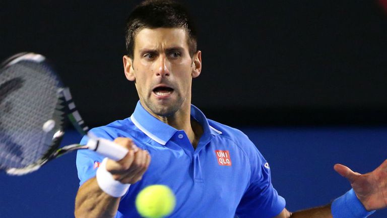 Novak Djokovic during his semi-final match against Stan Wawrinka at 2015 Australian Open