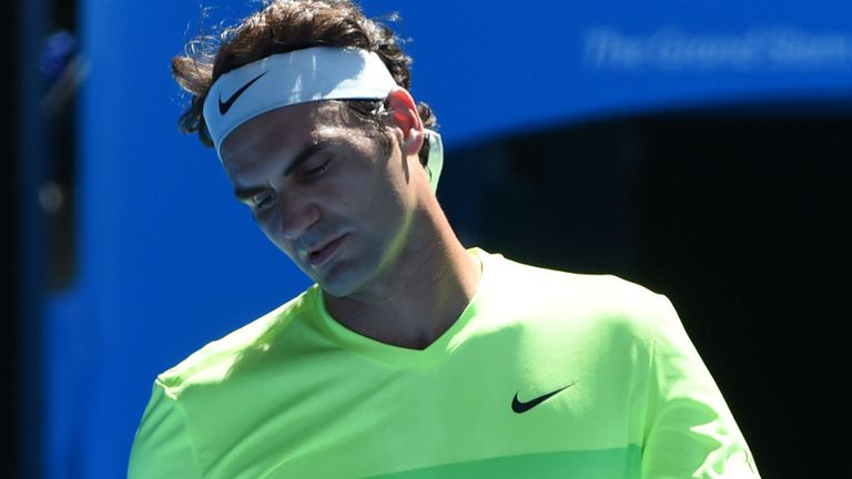 Roger Federer against Italy's Andreas Seppi on day five of the 2015 Australian Open