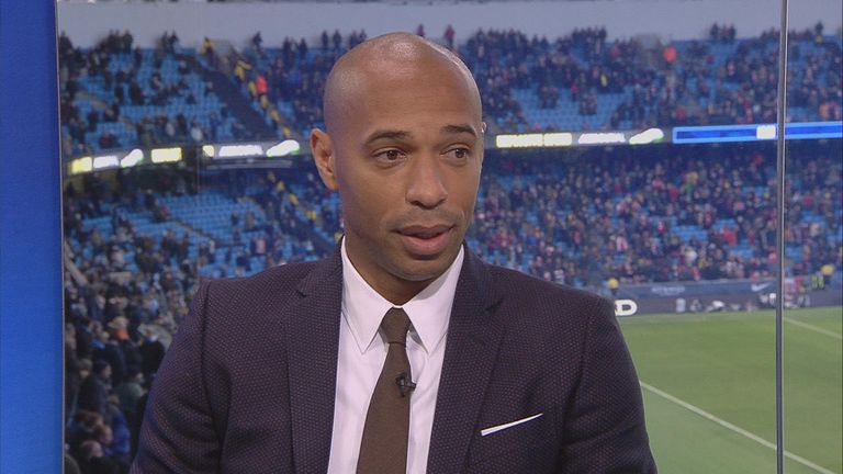 Thierry Henry Sky Sports debut Manchester City v Arsenal