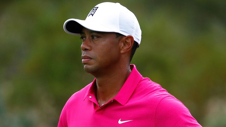 SCOTTSDALE, AZ - JANUARY 29: Tiger Woods looks on from the first green during the first round of the Waste Management Phoenix Open at TPC Scottsdale on Jan