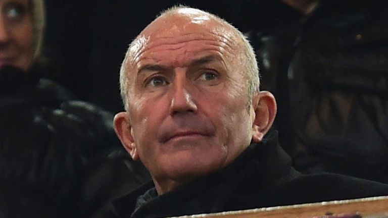 Tony Pulis in the stands at West Ham after being appointed West Brom boss