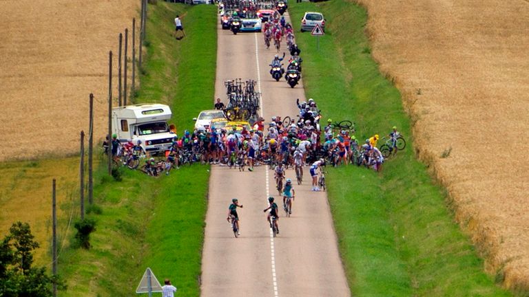Stage of the 2012 Tour de France cycling race starting in Epernay and finishing in Metz, northeastern France, on July 6, 2012