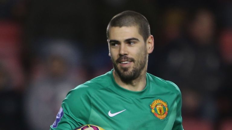 Victor Valdes of Manchester United U21s v Liverpool U21s 