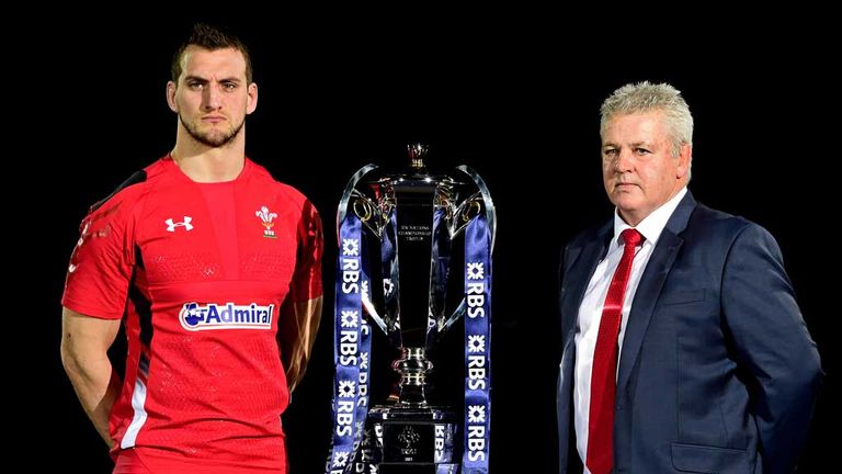 Wales captain Sam Warburton and coach Warren Gatland with the Six Nations trophy