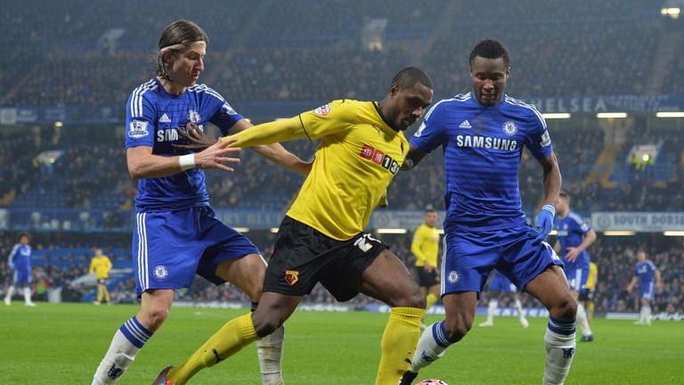 Odion Ighalo: Holds offJohn Obi Mikel and Filipe Luis