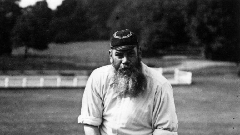 Cricketer and physician, William Gilbert Grace (1848 - 1915), circa 1890. Known as 'W G', he started playing first- class cricket for Gloucestershire in 18