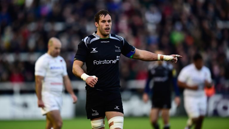 Falcons captain Will Welch in action the Aviva Premiership match between Newcastle Falcons and Saracens