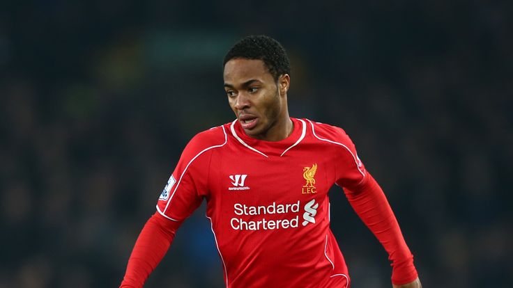 Raheem Sterling of Liverpool in action during the Barclays Premier League match between Everton and Liverpool