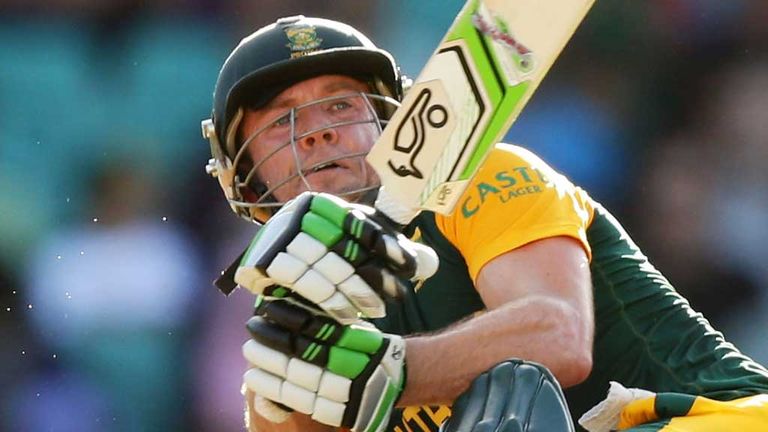AB de Villiers in World Cup action against West Indies