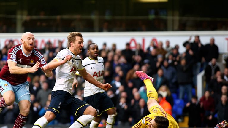 Harry Kane scores from close range after having his penalty saved by Adrian