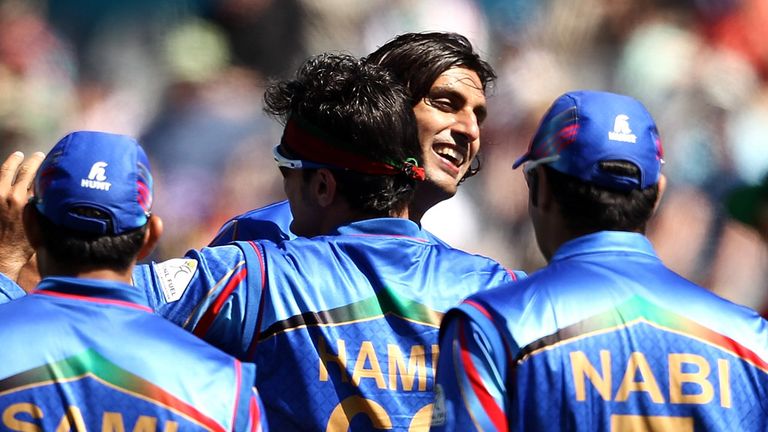 Shapoor Zadran celebrates against Scotland
