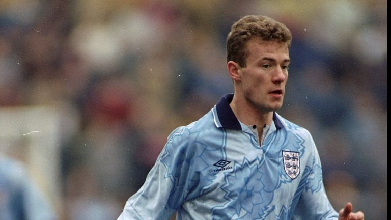 Alan Shearer in action for England in Prague in 1992