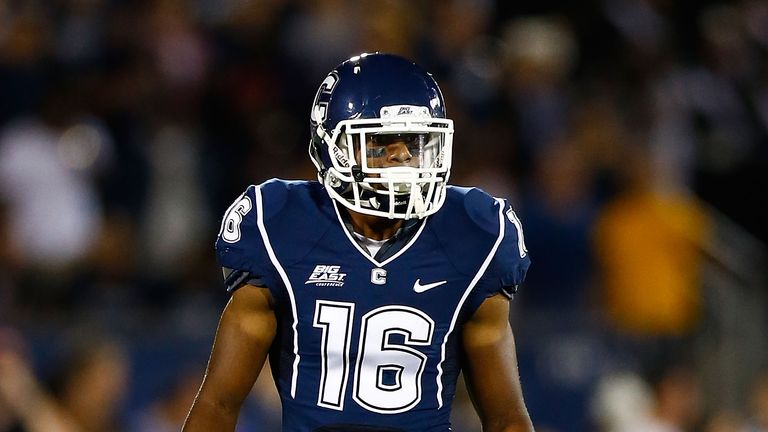 Byron Jones of the University of Connecticut Huskies