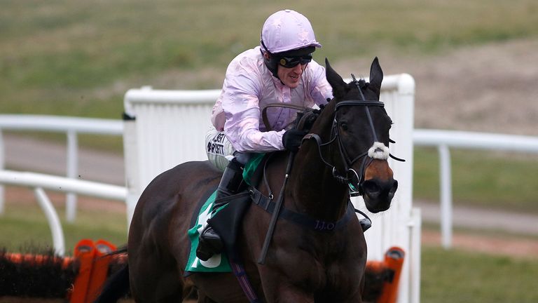 CHEPSTOW, WALES - FEBRUARY 11: Tony McCoy riding Sebastian Beach clear the last to win The Best Free Bets At thebookiesoffers.co.uk Juvenile Maiden Hurdle 