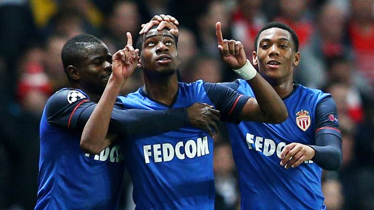 Geoffrey  Kondogbia celebrates his goal against Arsenal