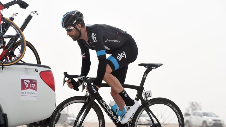 Bradley Wiggins on stage two of the 2015 Tour of Qatar