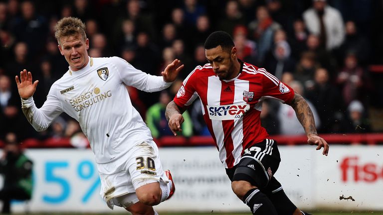 Matt Ritchie challenges Andre Gray 