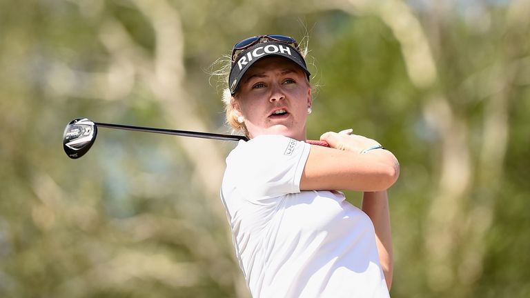 GOLD COAST, AUSTRALIA - FEBRUARY 15: Charley Hull of England hits her tee shot on the 10th hole during day four of the 2015 Ladies Masters at Royal Pines R