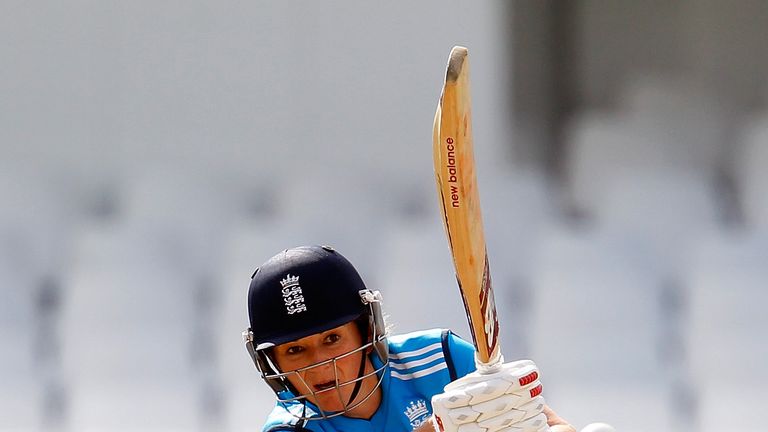 SCARBOROUGH, ENGLAND - AUGUST 23: Charlotte Edwards of England plays a shot during the 2nd Royal London ODI between England and India at North Marine Road 