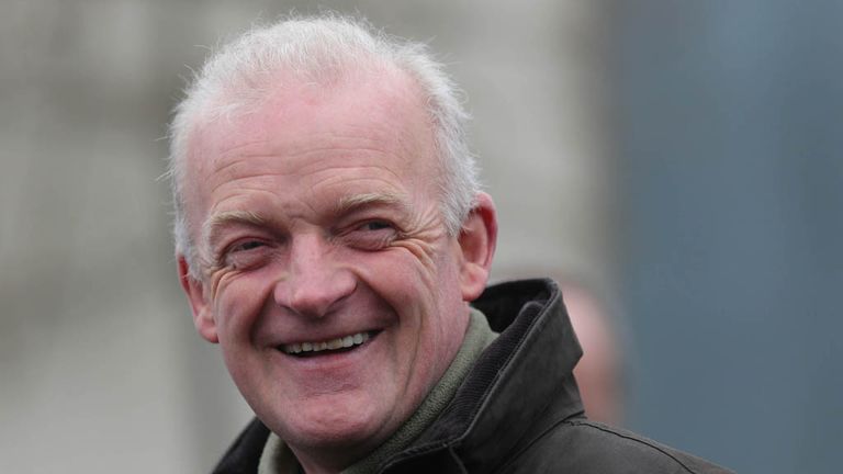 Trainer Willie Mullins chats to the media during a visit to Closutton, Carlow, Ireland