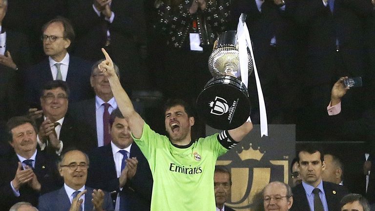 Real Madrid's Iker Casillas lifted the Copa Del Rey last year