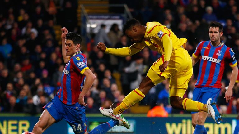 Daniel Sturridge scores for Liverpool against Crystal Palace in the FA Cup fifth round