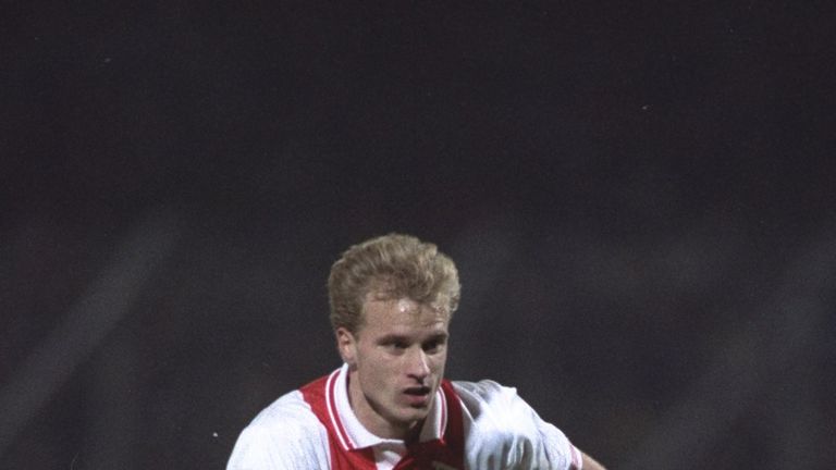 Dennis Bergkamp of Ajax in action during a match. Mandatory Credit: Shaun  Botterill/Allsport