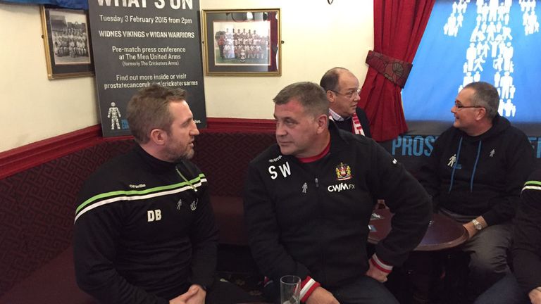 Widnes boss Dennis Betts and Wigan counterpart Shaun Wane. 