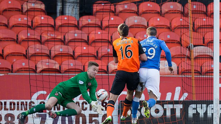 Michael O'Halloran (right) grabs his and St Johnstone's second goal of the game