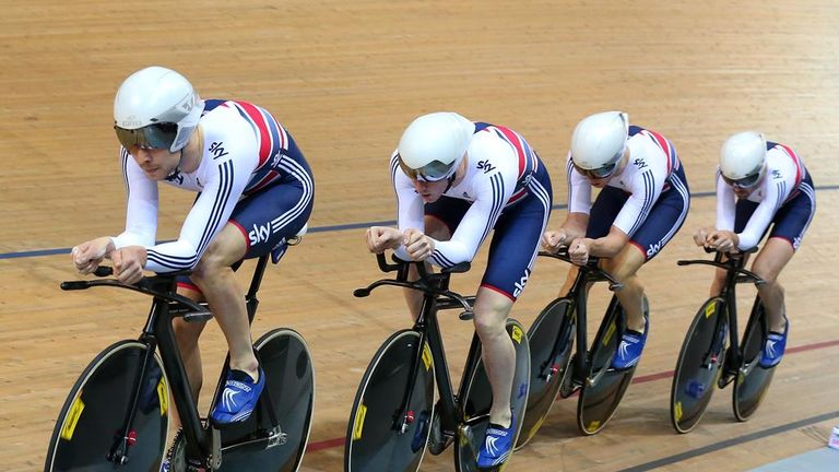 Owain Doull, Ed Clancy, Great Britain, men's team pursuit, UCI Track Cycling World Championships at the National Velodrome  in Paris, France.