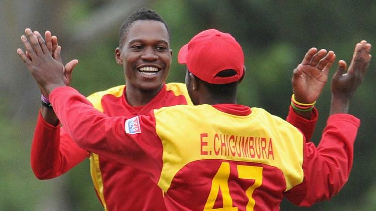 Elton Chigumbura and Tafadzwa Kamungozi of Zimbabwe during the warm-up clash with Zimbabwe