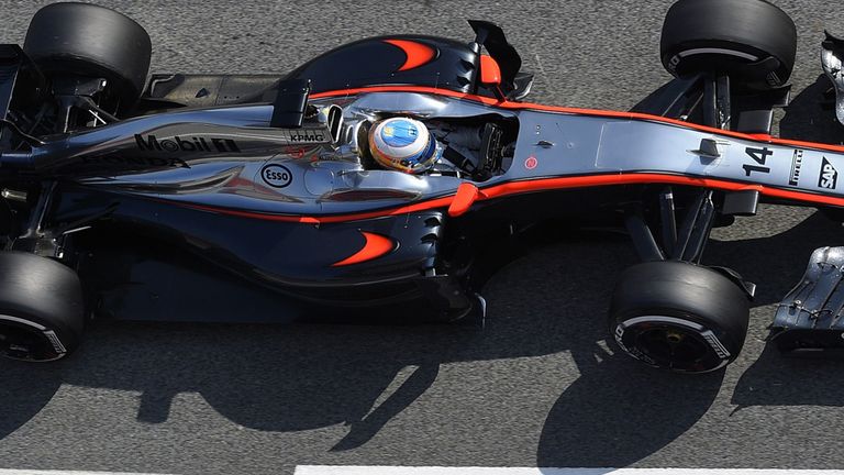 Fernando Alonso at the wheel of the MP4-30