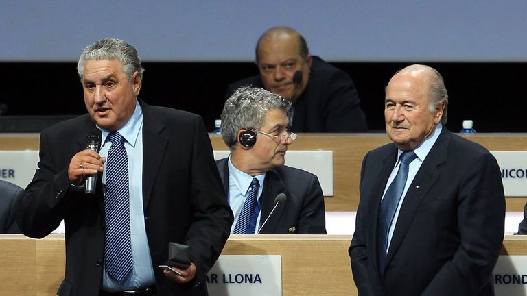 FIFA vice-president Jim Boyce and FIFA president Sepp Blatter