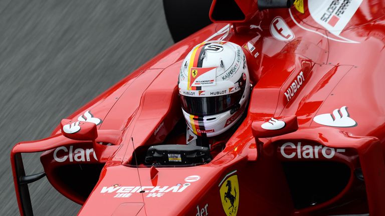 Sebastian Vettel in the Ferrari