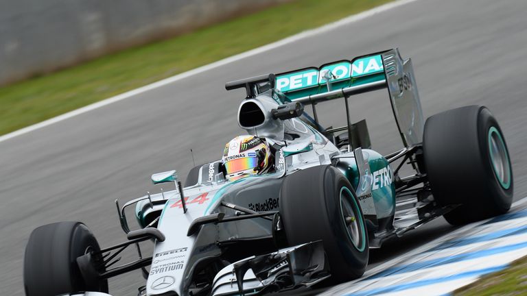 Lewis Hamilton racked up plenty of laps for Mercedes during the morning running on day two