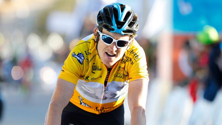 Geraint Thomas finishes Stage 4 of the 2015 Volta ao Algarve