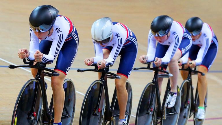 Great Britain, Women's Team Pursuit Final during day two of the UCI Track Cycling World Championships  in Paris