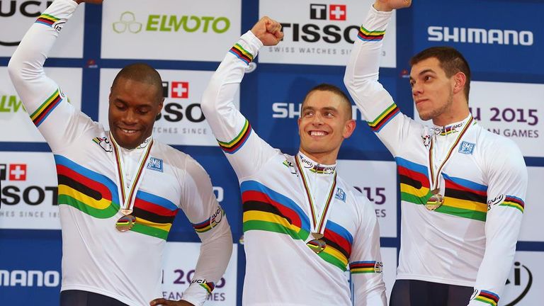 Gregory Bauge, Kevin Sireau, Michael d'Almeida, France, Men's Team Sprint, UCI Track Cycling World Championships  in Paris