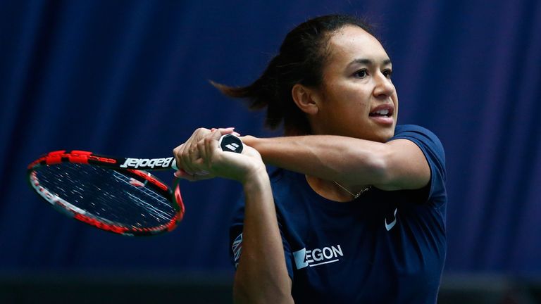 Heather Watson on Fed Cup duty in 2015