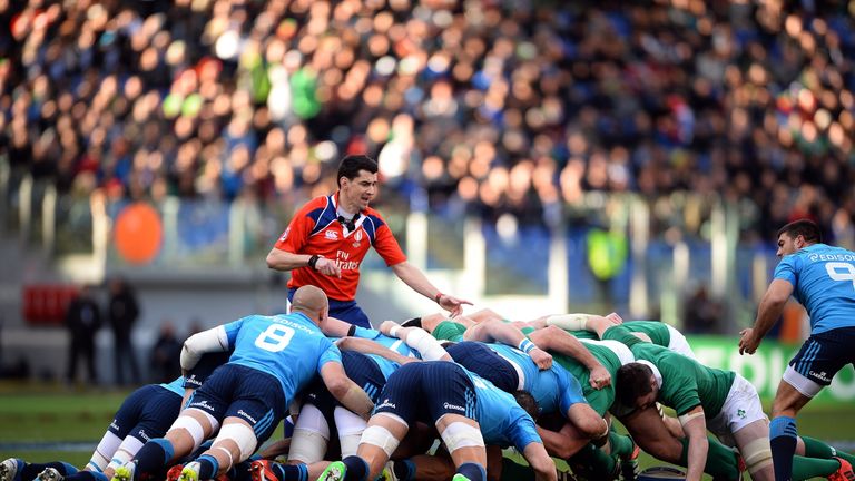Early scrum battles between the sides tested the Stadio Olimpico turf