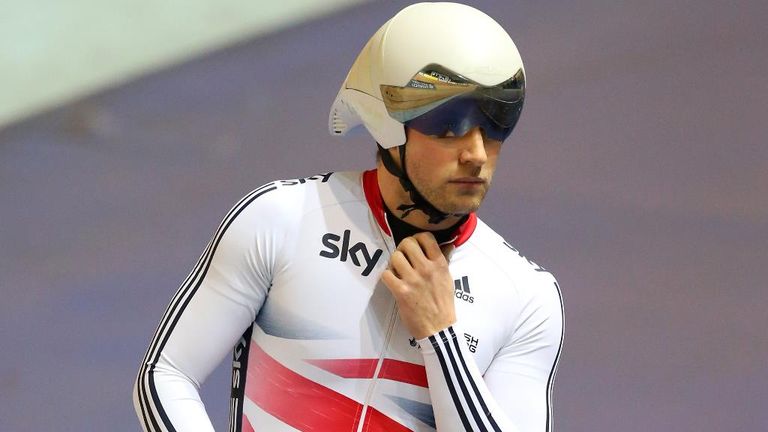 Jason Kenny during a Team GB Cycling Media Day at the National Cycling Centre on February 9, 2015 in Manchester, England.