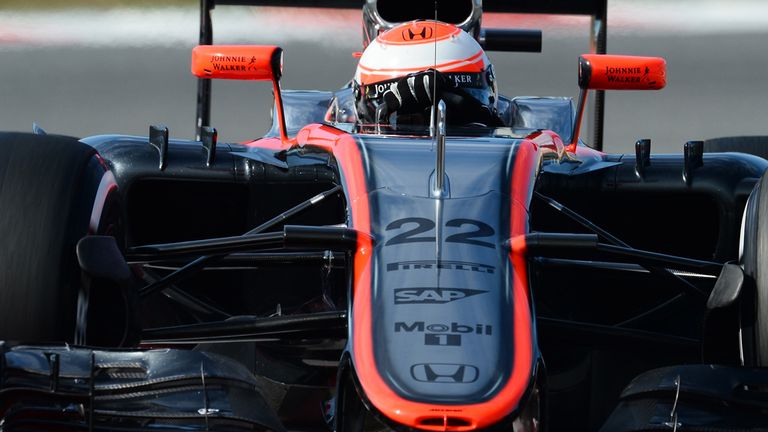 Jenson Button (GBR) McLaren MP4-30 at Formula One Testing, Day Two, Barcelona, Spain, 27 February 2015..