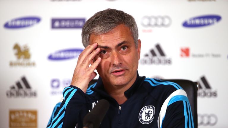 Manager Jose Mourinho of Chelsea attends a Chelsea Press Conference at Cobham Training Ground on February 6, 2015