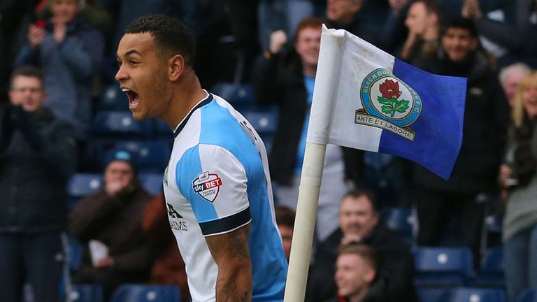 Blackburn Rovers' Joshua King celebrates scoring his sides third goal during the FA Cup Fifth Round match at Ewood Park, Blackburn.