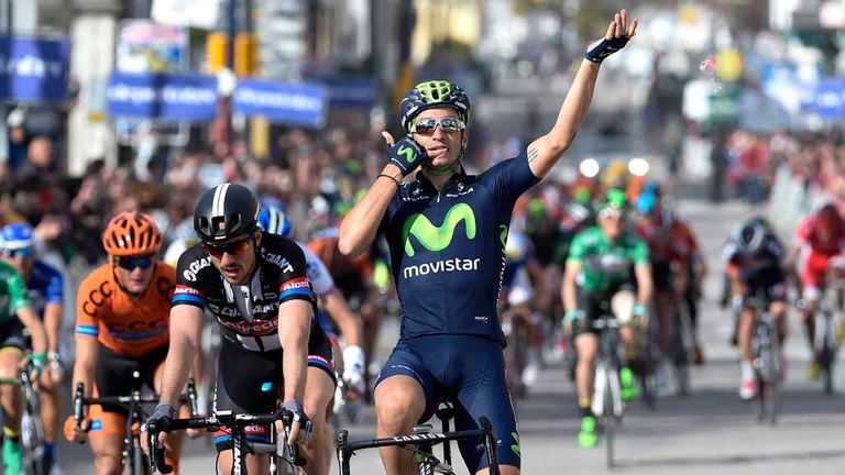 Juan Jose Lobato celebrates winning stage two of Ruta del Sol