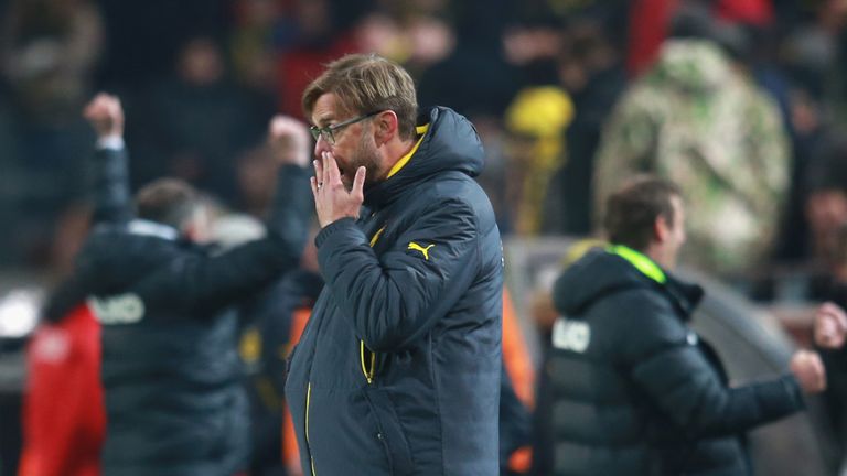 Jurgen Klopp, head coach of Dortmund reacts after the Bundesliga match between Borussia Dortmund and FC Augsburg